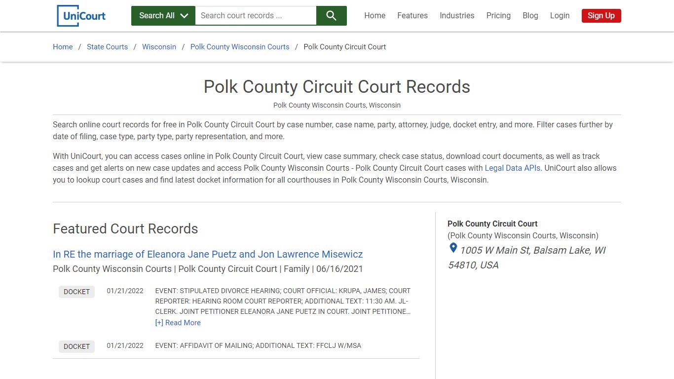 Polk County Circuit Court Records | Polk | UniCourt